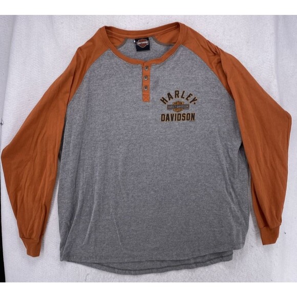 Harley Davidson Shirt Mens 2XL XXL Henley Natchez Trace Muscle Shoals Alabama - Picture 2 of 9